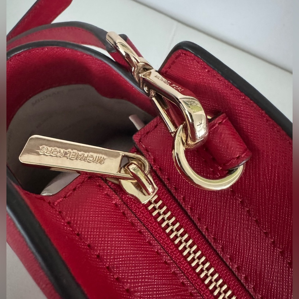 Michael Kors Red Selma Saffiano Satchel with Gold Hardware - Picture 5 of 12